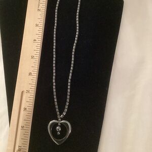 Hematite heart necklace